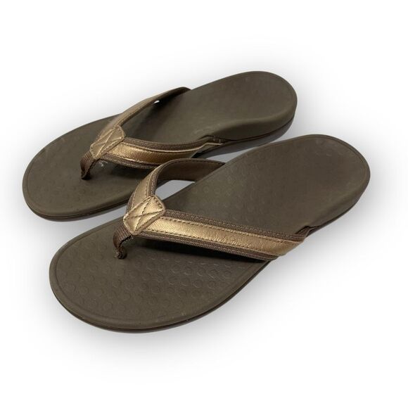 VIONIC Vionic Tide 2 Brown Bronze Orthopedic Flip Flop Sandal Shoes Women Size 9 - Picture 1 of 8